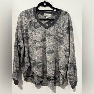Vintage Havana Charcoal Camo V-Neck Sweatshirt